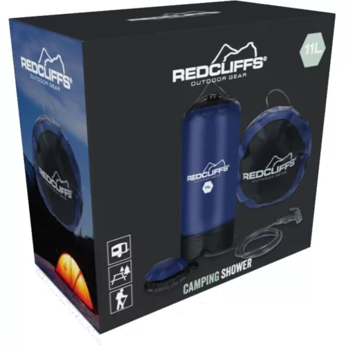 Redcliffs Camping Shower - napelemes kemping zuhany (11L), sötétkék/fekete