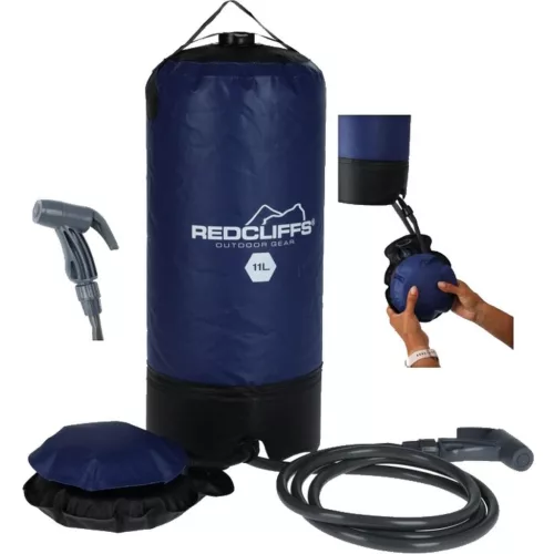 Redcliffs Camping Shower - napelemes kemping zuhany (11L), sötétkék/fekete