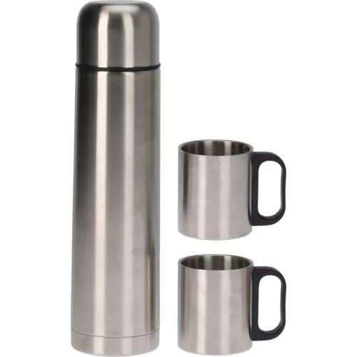 Redcliffs Insulated Flask - turista termosz 2 bögrével, ezüst