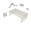 Világos Lakeland Akác elől nyitott monitorállvány (42x13x24cm)