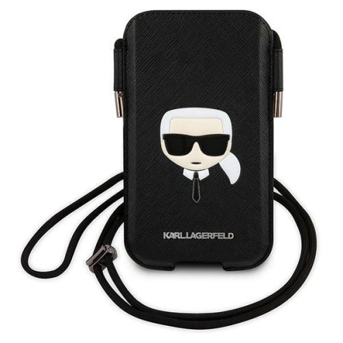 Karl Lagerfeld Saffiano Ikonik Karl's Head univerzális telefontok 6,1", KLHCP12MOPHKHK, Fekete