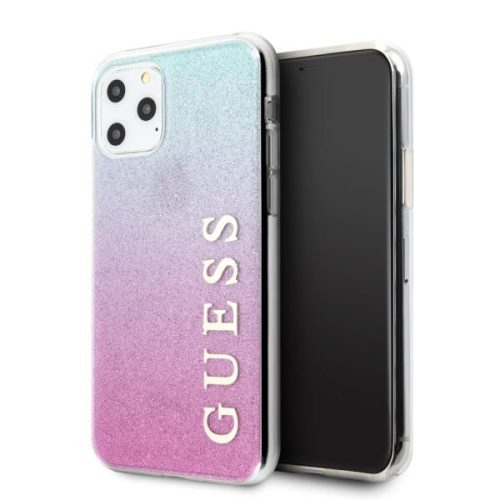Apple iPhone 11 Pro Max - Guess Glitter Gradient eredeti Guess telefontok, Kék/Rózsaszín