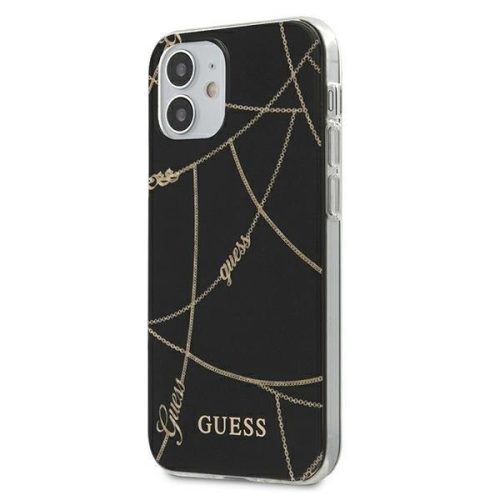 Apple iPhone 12 mini - Guess Gold Chain Collection eredeti Guess telefontok, Fekete