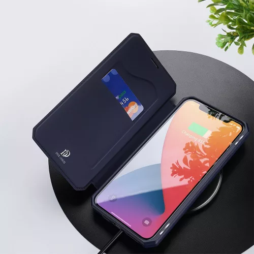 Apple iPhone 12 Pro Max - Dux Ducis Skin X mágneses oldalra nyíló tok, Sötétkék