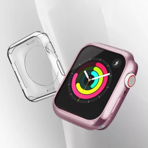 Dux Ducis Apple Watch 4 44mm 2db szilikon tok (pink és átlátszó)
