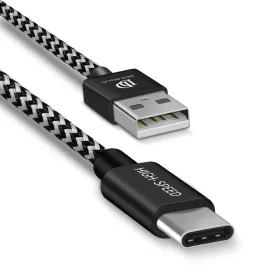   Dux Ducis K-ONE Usb / Type C kábel, nejlonborítás, 2m, 2,1A, fekete