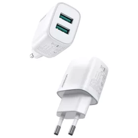   Joyroom L-2A101 hálózati töltő, 2x USB, 2,1A - L-2A101, Fehér