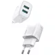 Joyroom L-2A101 hálózati töltő, 2x USB, 2,1A - L-2A101, Fehér