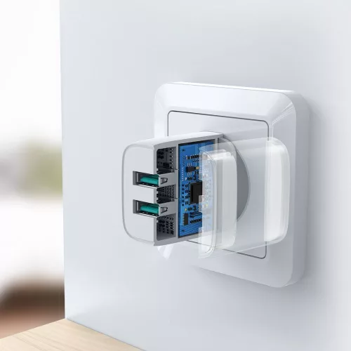 Joyroom L-2A101 hálózati töltő, 2x USB, 2,1A - L-2A101, Fehér
