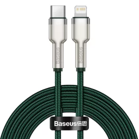   Baseus Cafule Metal Type-C / Lightning adat és töltőkábel, 20W, 2m - CATLJK-B06, Zöld