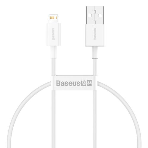 Baseus Superior USB / Lightning adat és töltőkábel, 2,4A, 25cm - CALYS-02, Fehér