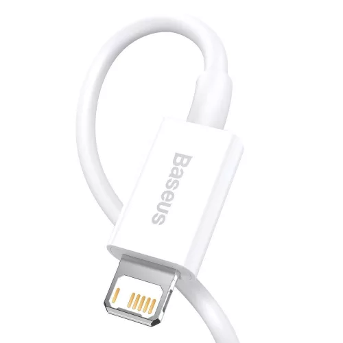 Baseus Superior USB / Lightning adat és töltőkábel, 2,4A, 25cm - CALYS-02, Fehér
