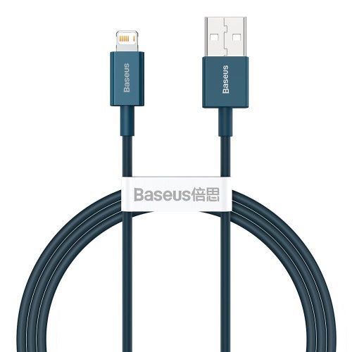 Baseus Superior USB / Lightning adat és töltőkábel, 2,4A, 1m - CALYS-A03, Kék