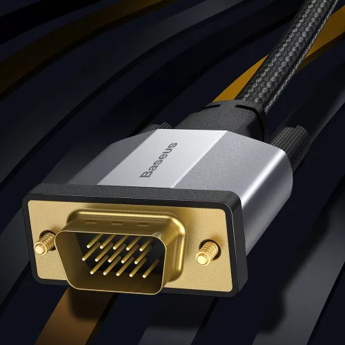 Baseus Enjoyment VGA kábel 1 méter (VGA apa, VGA apa) (CAKSX-T0G) szürke