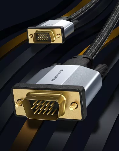 Baseus Enjoyment VGA kábel 1 méter (VGA apa, VGA apa) (CAKSX-T0G) szürke