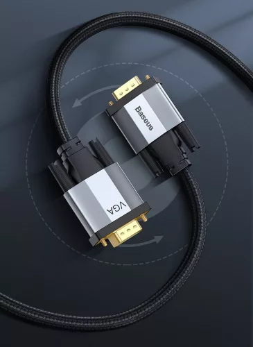 Baseus Enjoyment VGA kábel 1 méter (VGA apa, VGA apa) (CAKSX-T0G) szürke