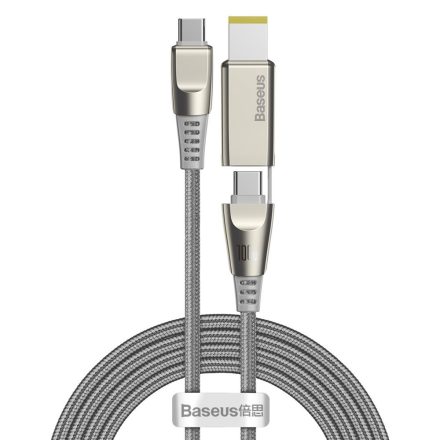 Baseus 2in1 USB Type-C / Lenovo hálózati töltő kábel (négyzetes) 5A 100W 2m nylon borítás(