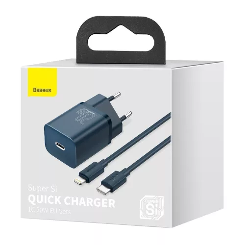 Baseus Super Si 1C hálózati töltő, Type-C, 20W/3A - CCSUP-B03, Kék