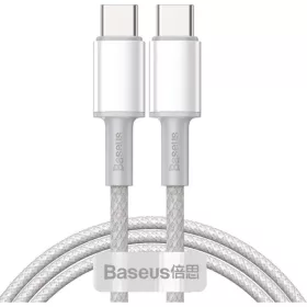   Adat- és töltőkábel Baseus USB Type-C – USB Type-C, 1 m, 100 W, 5 A, CATGD-02, fehér