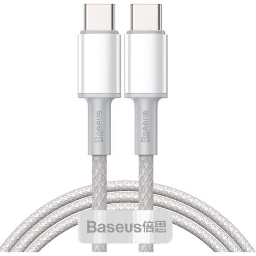 Adat- és töltőkábel Baseus USB Type-C – USB Type-C, 1 m, 100 W, 5 A, CATGD-02, fehér