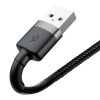 Baseus Cafule USB / Lightning adat és töltőkábel, 2,4A, 50cm - CALKLF-AG1, Fekete/Szürke