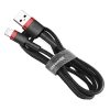 Baseus Cafule USB / Lightning adat és töltőkábel, 2,4A, 50cm - CALKLF-A19, Fekete/Piros