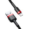 Baseus Cafule USB / Lightning adat és töltőkábel, 2,4A, 50cm - CALKLF-A19, Fekete/Piros