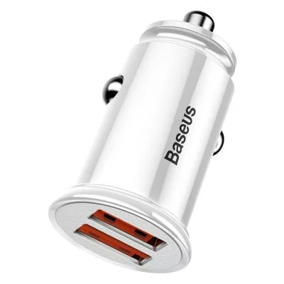 Baseus Circular szivargyújtó töltő / autós töltő 2 x USB aljzat (4.5V / 5000mA, QC 3.0, gy