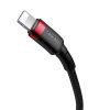 Baseus (CATLKLF-91) USB-C - Lighting strapabíró telefon töltőkábel, 18W, fekete / piros