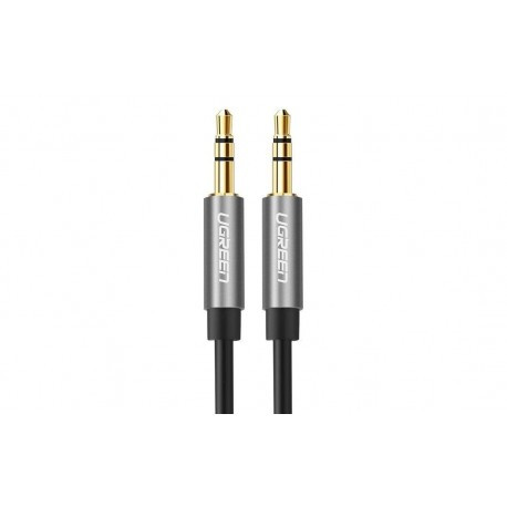 Ugreen 3,5mm-3,5mm audió kábel, 2m hosszú, fekete/ezüst