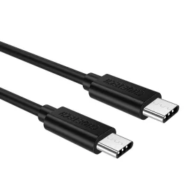   Choetech Type-C / Type-C adat és töltőkábel, 3A, 50cm - CC0001, Fekete