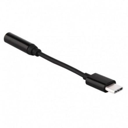 Adapter kábel USB Type C / 3.5 mm Jack, Fekete