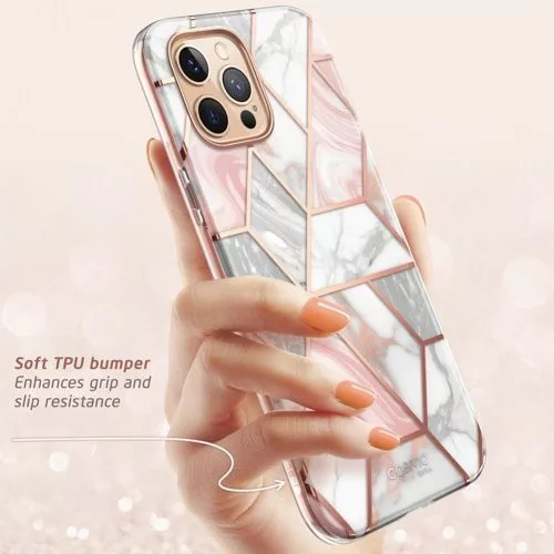 Apple iPhone 12 Pro Max Supcase Cosmo ütésálló defender telefontok márványmintás