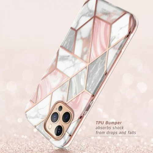 Apple iPhone 12 Pro Max Supcase Cosmo ütésálló defender telefontok márványmintás