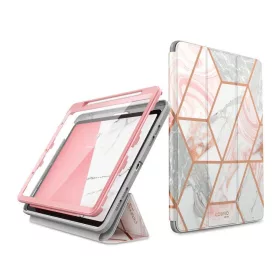   Apple iPad Air 2020 (iPad Air 4) Supcase Cosmo ütésálló flip tablet tok, Rózsaszín/Márvány minta