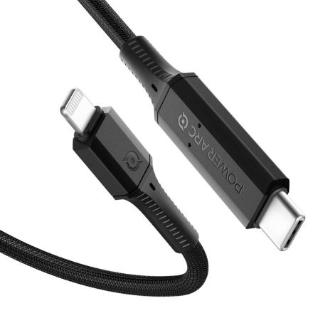 ArcWire By Spigen USB-C - Lighting telefontöltő, megerősített, (1m) 18W képes, fekete