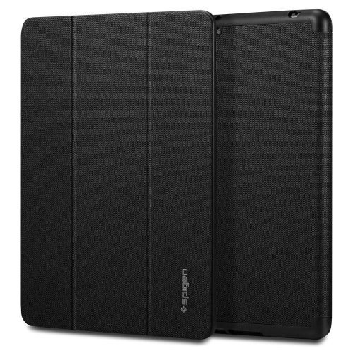 Apple iPad 10.2 (2019/2020/2021) Spigen Urban Fit farmer hatású flip tablet tok, Fekete