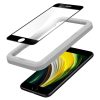 Apple iPhone 7 / 8 / SE (2020) Spigen ALM Glass FC teljes kijelzős üvegfólia, segéd kerettel, fekete kerettel