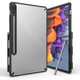   Samsung Galaxy Tab S7 (T870/T875) Ringke Fusion ütésálló hybrid tablet tok, Átlátszó/Szürke