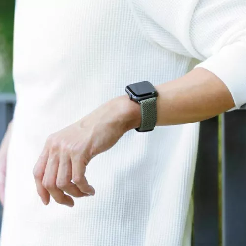 Apple Watch 1 - 6 / SE (38/40mm) / 7 (41mm) Uniq Aspen - okosóra szíj, Szövet, Zöld