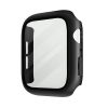 Apple Watch 4 / 5 / 6 / SE (40mm) / 7 (41mm) Uniq Nautic műanyag okosóra tok beépített üvegfóliával, Fekete