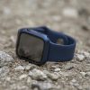 Apple Watch 4 / 5 / 6 / SE (40mm) / 7 (41mm) Uniq Nautic műanyag okosóra tok beépített üvegfóliával, Fekete