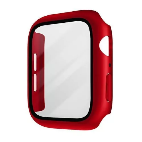 Apple Watch 4-6 / SE (44mm) Uniq Nautic okosóra tok beépített üvegfóliával, Piros