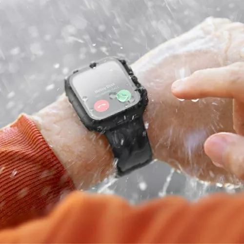 Apple Watch 4-6 / SE (44mm) Uniq Nautic okosóra tok beépített üvegfóliával, Piros