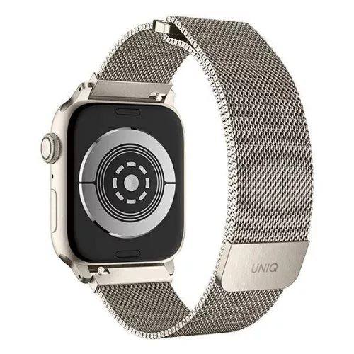 Apple Watch Series 4/5/6/7/SE 40/41mm Uniq Dante - okosóra szíj, Rozsdamentes acél, Starlight szín