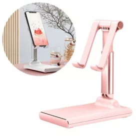   Teleszkópos asztali telefontartó tévénézéshez pink színben