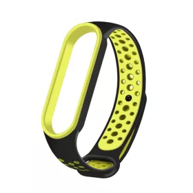   Xiaomi Mi Band 5 / 6 Silicone Strap Dots okosóra szíj, szilikon, Fekete/Zöld