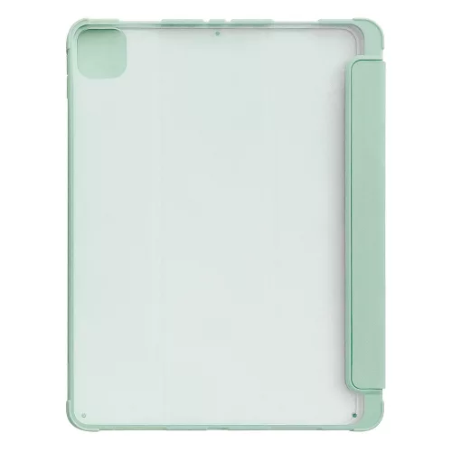 Apple iPad Pro 12.9 (2021) Stand Tablet Smart Cover flip trifold tablet tok, Világoszöld