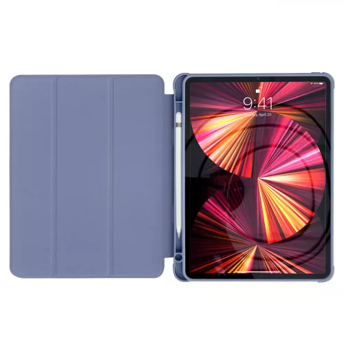 Apple iPad Pro 11 (2021) Stand Tablet Smart Cover flip trifold tablet tok, Kékeslila