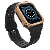 Apple Watch 4-6 / SE (44mm) / 7 (45mm) Protect Strap Band okosóra szíj ütésálló tokkal, Fekete